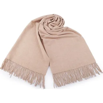 Šála Šála / pléd s třásněmi 65x180 cm - 3 béžová světlá