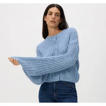 Dámský svetr Reserved - Ozdobně pletený kardigan - modrá - 242GV-55M - 242GV-55M-S