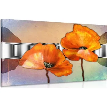 Obraz Dovido Obraz oranžové květy máku v orientálním stylu
