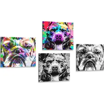 Obraz Dovido Set obrazů psy v pop art provedení