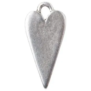 Přívěsek Nunn Design přívěsek Charm protáhlé srdce 20x9 mm postříbřený