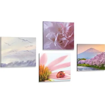 Obraz Dovido Set obrazů okouzlující jemná příroda