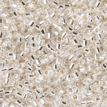 Prsten Miyuki Rokajlové korálky - Miyuki Delica 11/0 (DB-041) Silver Lined Crystal