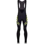 kalhoty cyklistické pánské FORCE SPIKE se šráky a vložkou, černo-fluo - S