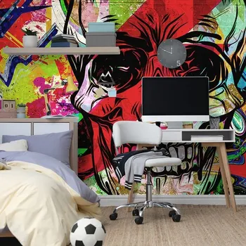 Tapeta Dovido Samolepící tapeta lebka v graffiti provedení
