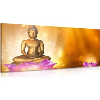 Obraz Dovido Obraz socha Budhy na lotosovém květu
