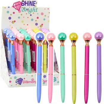 LEAN Kuličkové Pero s Velkou Perlou Otočný Mechanismus Modrý Inkoust 1.0mm Mix