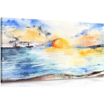Obraz Dovido Obraz zářivý západ slunce u moře
