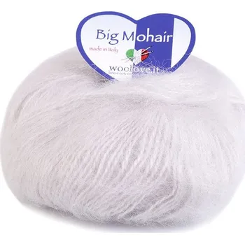 Příze Pletací příze 25 g Big Mohair - 10 (12) šedá nejsvětlější
