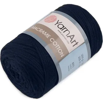 Galanterie Pletací příze Macrame Cotton 250 g - 17 (784) modrá tmavá