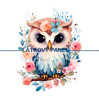 Látkový panel - Sovička - PT-34 Velikost: 40x40cm, Materiál: Bavlna