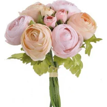 umělá květina Ranunculus pryskyřník svazek - sv. růžová + broskvová