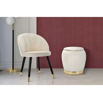 Taburet Designová taburetka Dandelion 43 cm krémová