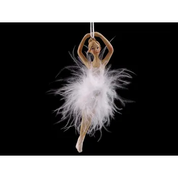 Vánoční dekorace Dekorace baletka k zavěšení - 3 bílá