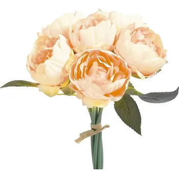 umělá květina Umělá kytice Pivoněk 6 ks meruňková 26 cm