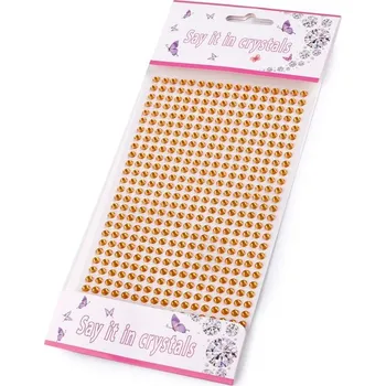 Samolepící kamínky na lepícím proužku Ø4 mm - 13 zlatá