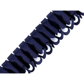 Krajka Volánek žoržetový vysekávaný šíře 45 mm METRÁŽ - 2 modrá tmavá