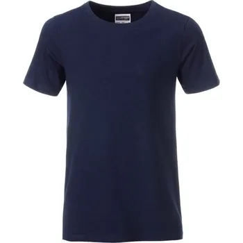 Chlapecké tričko James & Nicholson (Daiber) Klasické chlapecké tričko z biobavlny 8008B - Tmavě modrá | S