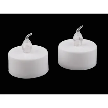 Svíčka Čajová svíčka na baterky Ø36 mm 2 ks - bílá - teplá