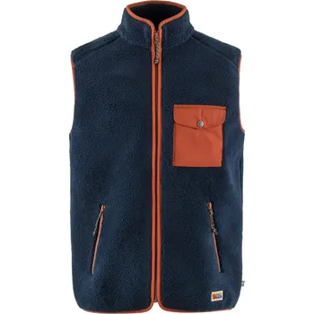 fleecová vesta pánská FJÄLLRÄVEN Vardag Pile Fleece Vest M Navy-Autumn Leaf - XL