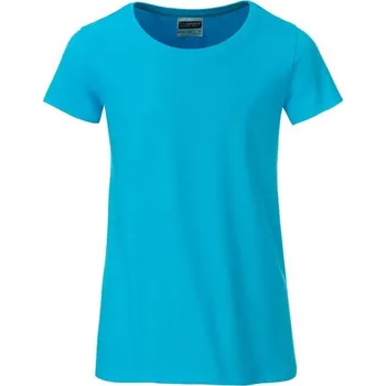 James & Nicholson (Daiber) Klasické dívčí tričko z biobavlny 8007G - Tyrkysová | S