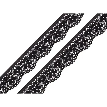 Krajka Elastická krajka šíře 25 mm METRÁŽ - 2 černá