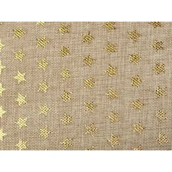 Dekorační imitace juty METRÁŽ - 2 režná přírodní zlatá