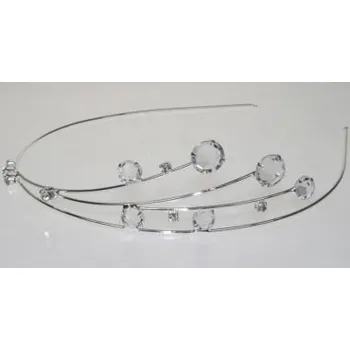 Čelenka Korunky do vlasů - Čelenky do vlasů bižuterie - 5806-0055 - S00 - Krystal - stříbro