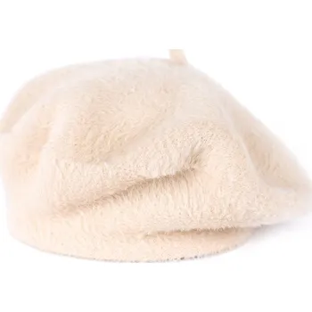 Kšiltovka Chlupatý dámský baret ecru
