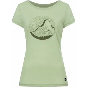 super.natural [sn] Dámské triko super.natural KR Mandala Mountain Tee celadan green/avocado