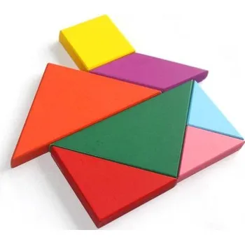 Hlavolam Modré z nebe Tangram barevný (plastová krabička)