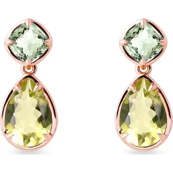 Náušnice Náušnice se zeleným ametystem a lemon quartzem KLENOTA