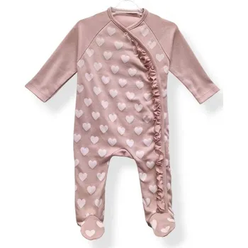 Kojenecký overall Lili Royal Baby Overal s volánkem Love PUDROVĚ RŮŽOVÁ - 68