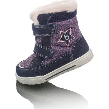 Dívčí zimní obuv dívčí zimní boty s kožíškem POLARFOX, 2 suché zipy, BUGGA, B00172-06, fialová - 28