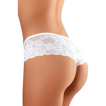 Dámské spodní prádlo Dámská krajková tanga BBL 024 - bílá - L