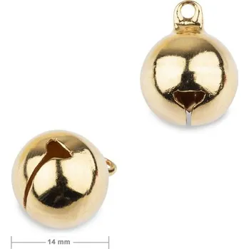 Přívěsek Bižuterní rolnička 18x14 mm v barvě zlata