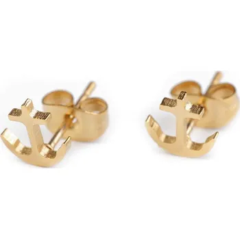 Náušnice Náušnice z nerezové oceli kotvy - 3 zlatá