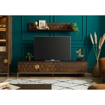 Televizní stolek TV stolek mango 220x45x50 hnědá olejovaná DIAMOND