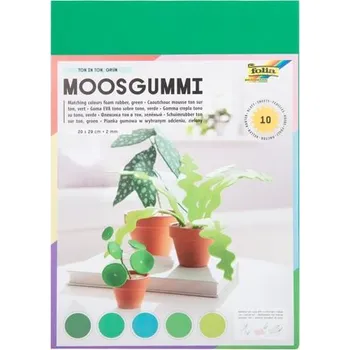 Moosgummi pěnová guma 10 listů odstíny zelené