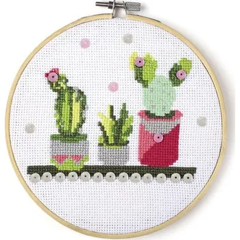 kreativní sada Graine Creative Sada na vyšívání dekorace s motivem kaktusů