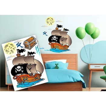 Samolepící dekorace Dimex Dekorační nálepky na stěnu pirátská loď