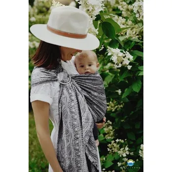 Šátek na nošení dítěte LITTLE FROG ring sling - CARBON HARMONY - M