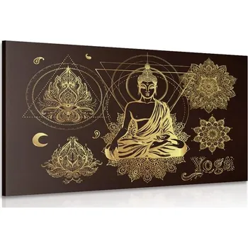 Obraz Dovido Obraz zlatý meditující Budha