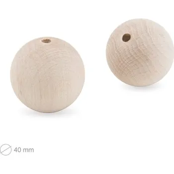 Dětské navlékací korálky Manumi české dřevěné surové korálky 40 mm