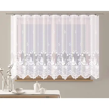 Záclona Forbyt Vilma bílá s bordurou 140 cm metráž