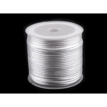 Příze Saténová šňůra Ø1 mm - 12 bílá