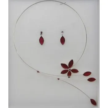 Svatební dekorace Soupravy bižuterie - Svatební bižuterie - 97419+99091 - C19MAT - Temně zelená matná - černá galvanizace