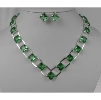 Souprava šperků Soupravy bižuterie - Exklusivní bižuterie - 6801-0134+5802-0074 - S05 - Světle zelená - stříbro