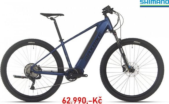 Maxbike Pánské horské elektrokolo Maxbike Hakon 2.1 modrý 2024 - XL ( 180 - 200cm )