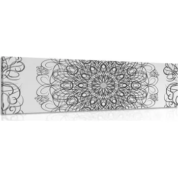 Obraz Dovido Obraz abstraktní květinová Mandala v černobílém provedení